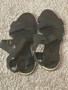 Women’s Black Strappy Espadrille Sandals - Lightweight Comfort